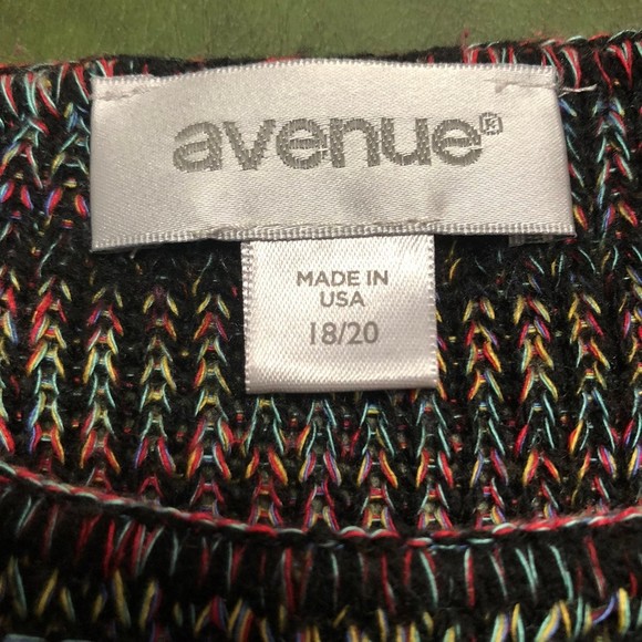 Avenue Woman Small Mixed Thread Sweater, Multicolored Soft Threads, Plus 18/20 - Picture 6 of 7